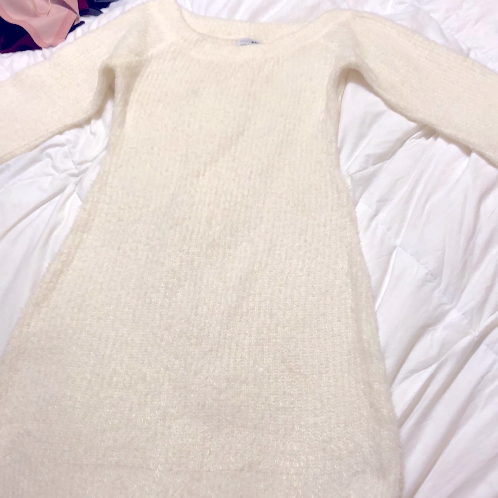 Fashion Nova/ Creme Off Shoulder Sweater Dress/ XL